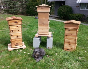 Warre Bee Hive - NEW - Complete 3 Box Hive *Fully Assembled* - AOKA™ Farm - Untreated CEDAR