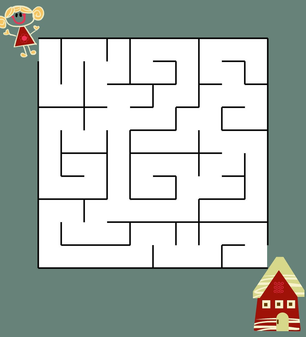 maze printable game instant download pdf file easy for etsy