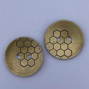 Pollinator Button Example Handmade Metal Pollinator Buttons 1