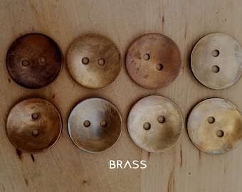 Handmade Metal Buttons Antique Finish Brass Copper Nickel  Great Knitter Gift