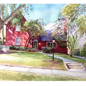 Custom Watercolor house portrait Watercolor painting of your house New home gift Our First Home Unique Housewarming gift Realtor gift Bild 1