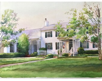 Custom watercolor house painting Custom Home painting Watercolor house portrait Custom house painting Family gift Realtor closing gift