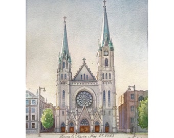 Custom Church painting Watercolor Church portrait Where we got married Painting from photo Wedding Venue painting Wedding gift Couple gift