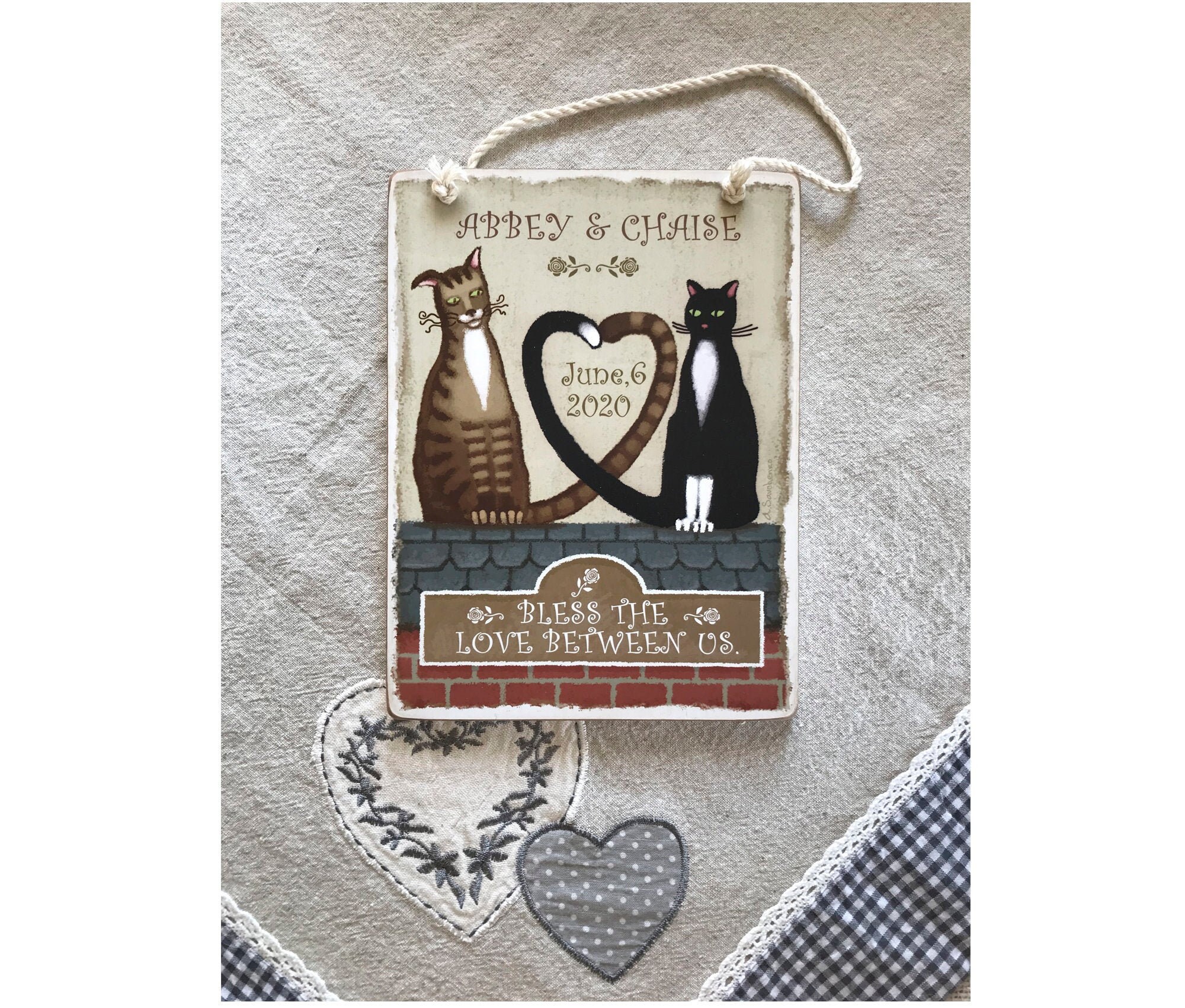 Cat Wedding gift Personalized Wedding gift for couple Cat Etsy