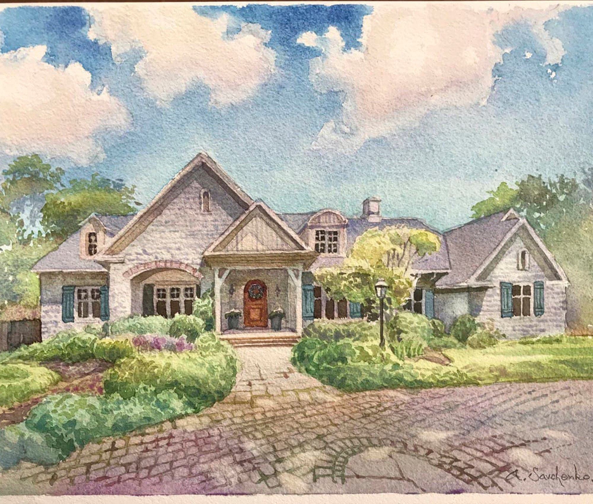 Custom Watercolor House Portrait, Hand-painted Home Painting, New Home ...