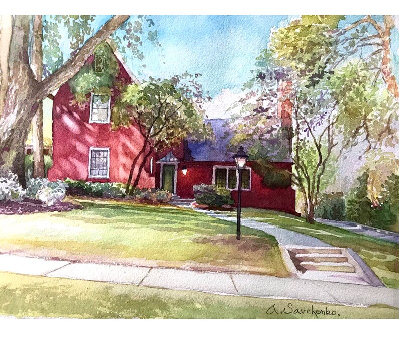 Custom Watercolor house portrait Watercolor painting of your house New home gift Our First Home Unique Housewarming gift Realtor gift Bild 1