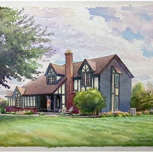 Custom Watercolor house portrait Watercolor painting of your house New home gift Our First Home Unique Housewarming gift Realtor gift image 6