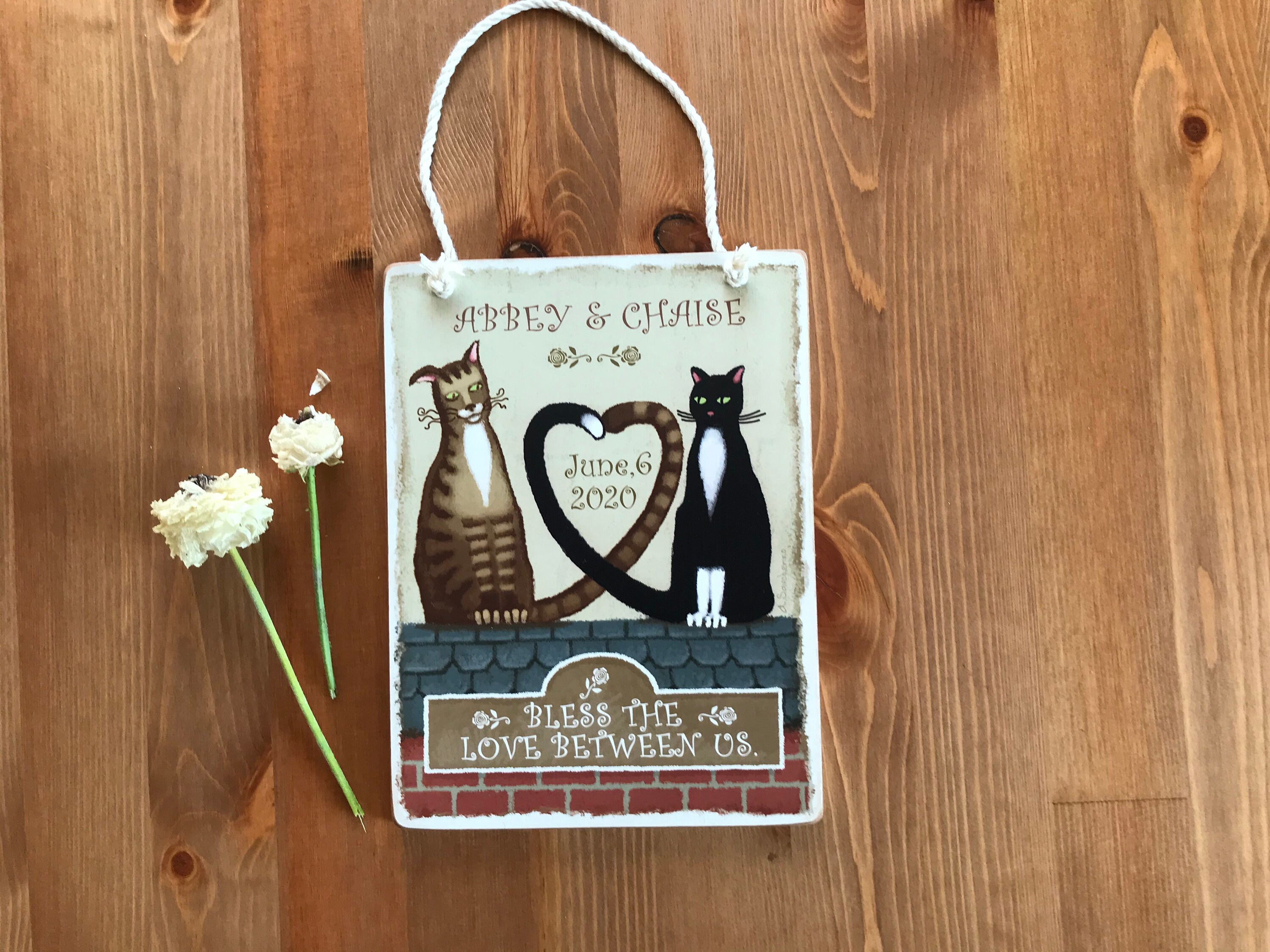 Cat Wedding gift Personalized Wedding gift for couple Cat Etsy