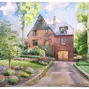 Custom Watercolor house portrait Watercolor painting of your house New home gift Our First Home Unique Housewarming gift Realtor gift image 4