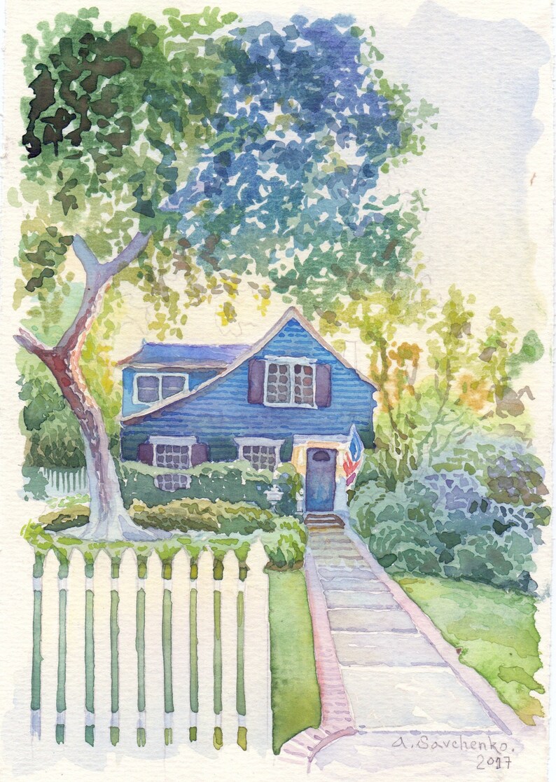 Custom Watercolor house portrait Watercolor painting of your house New home gift Our First Home Unique Housewarming gift Realtor gift image 7