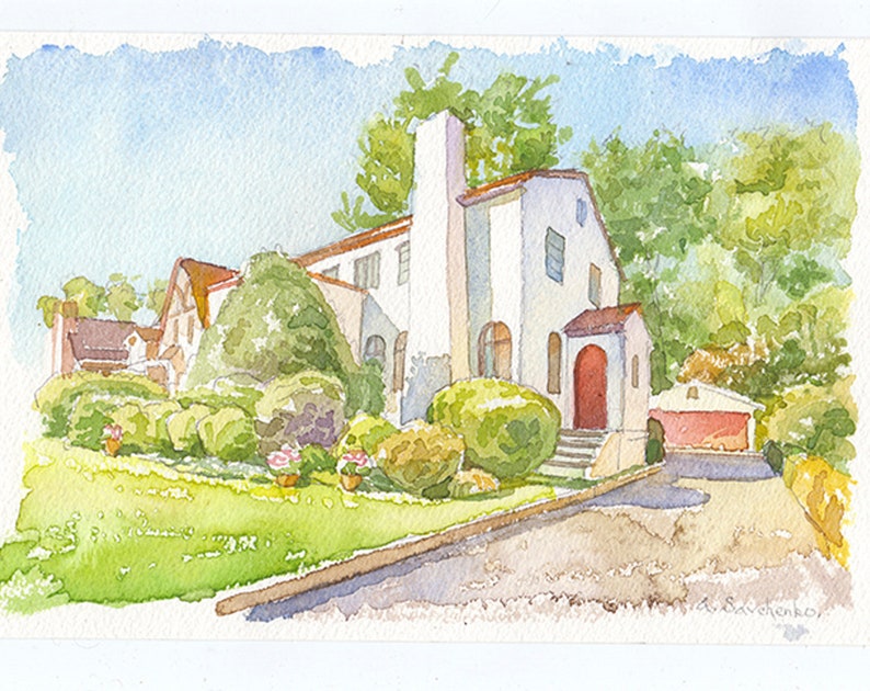 Custom Watercolor house portrait Watercolor painting of your house New home gift Our First Home Unique Housewarming gift Realtor gift Bild 8