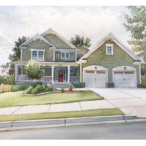 Custom Watercolor house portrait Watercolor painting of your house New home gift Our First Home Unique Housewarming gift Realtor gift image 9