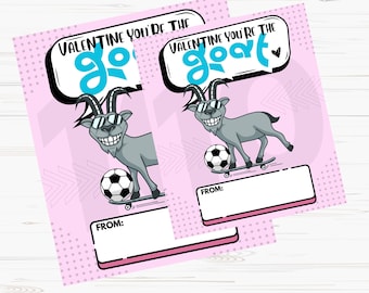 Modèle de carte de Saint-Valentin pour enfants, Messi, chèvre, football Saint-Valentin, football Saint-Valentin, Saint-Valentin de salle de classe