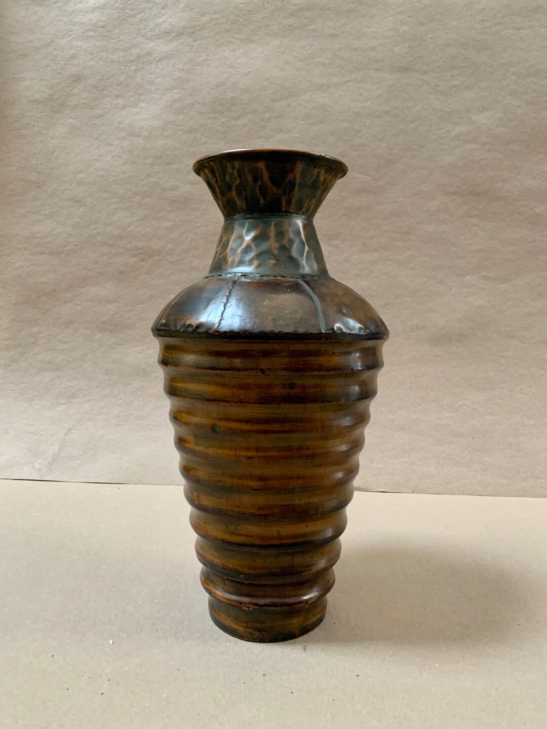 14H Rustic Metal Vase Flower Vase Home Decor Wedding Vase Etsy