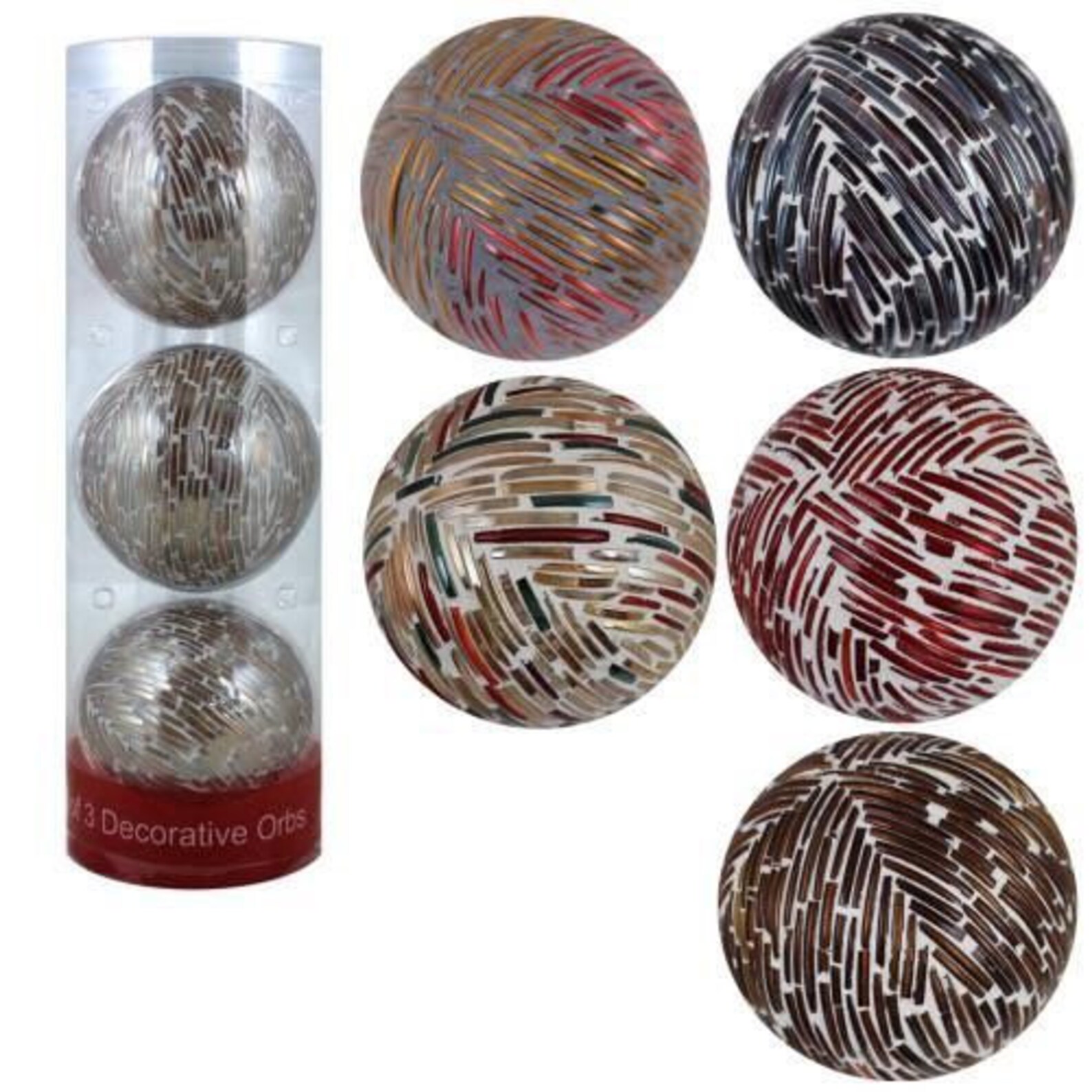 Mosaic Orbs Set of 3 Decorative Balls Spheres Tray / Glass jar Etsy
