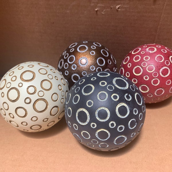 Decorative Orbs Set of 4 Decorative Balls Spheres Tray / Glass jar filler balls