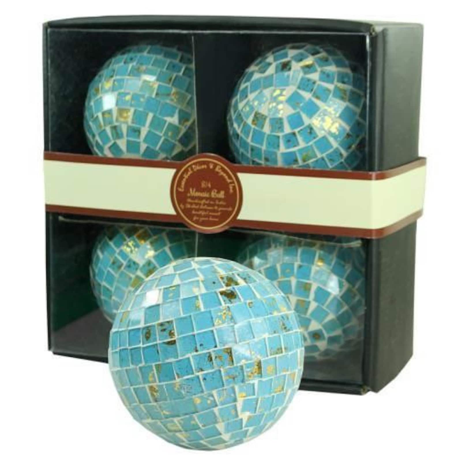 Mosaic Orbs Set of 4 Decorative Balls Spheres Tray / Glass Jar Etsy