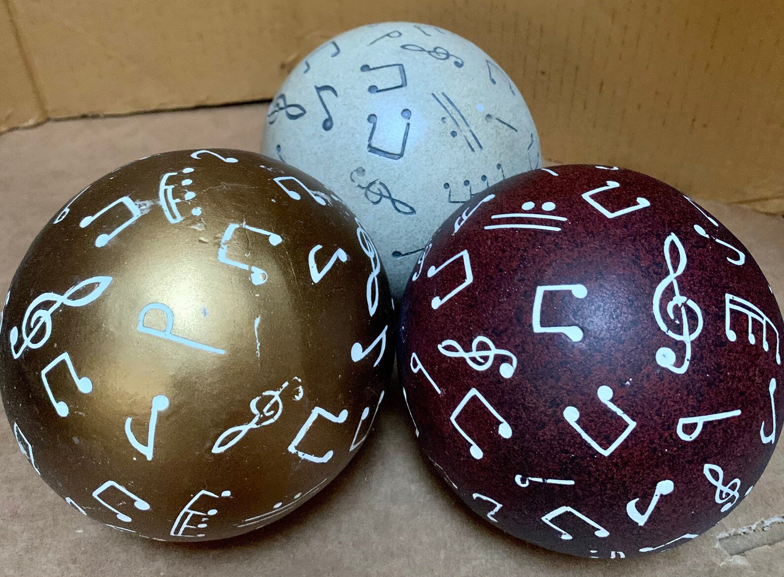 Decorative Orbs Set of 3 Decorative Balls Spheres Tray / Glass Etsy