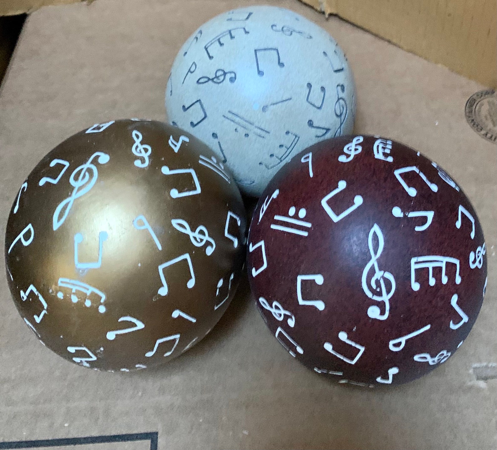 Decorative Orbs Set of 3 Decorative Balls Spheres Tray / Glass Etsy