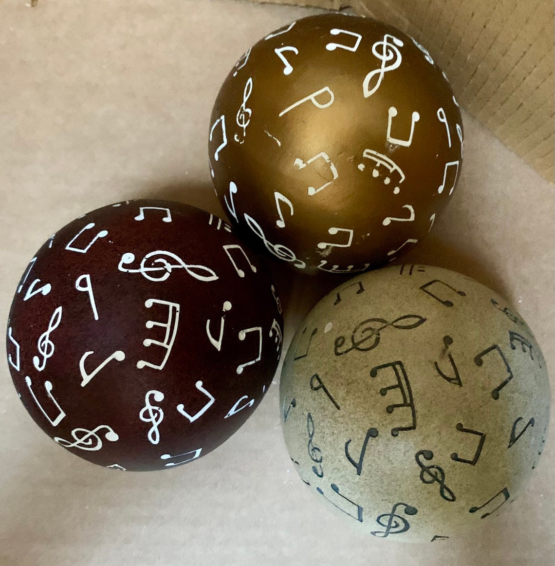 Decorative Orbs Set of 3 Decorative Balls Spheres Tray / Glass Etsy