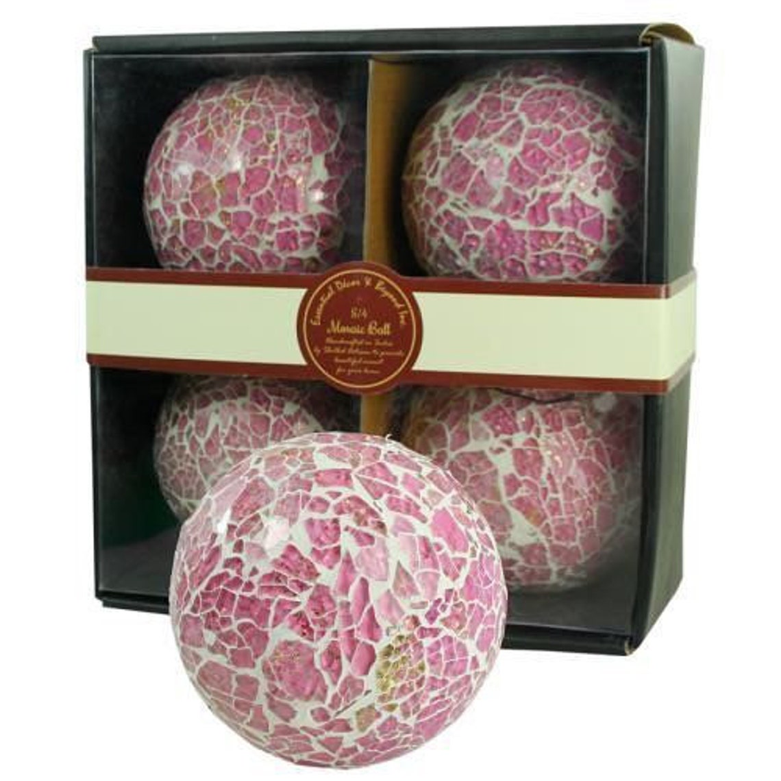 Mosaic Orbs Set of 4 Decorative Balls Spheres Tray / Glass Jar Etsy