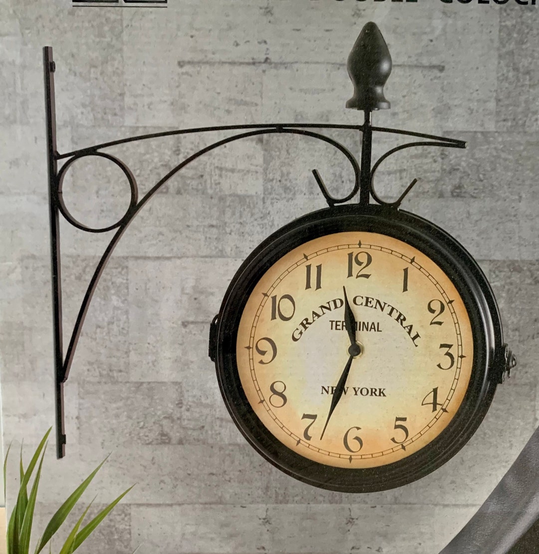 Vintage Double Side Wall Clock Railway Clock Decorative Wall Etsy