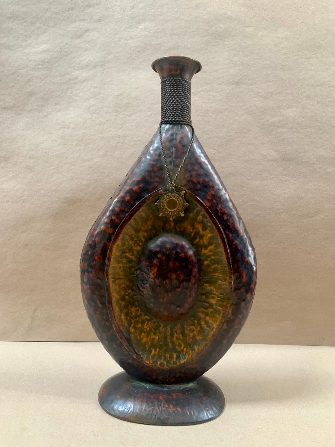 22H Rustic Metal Vase Flower Vase Home Decor Floral Decor Etsy