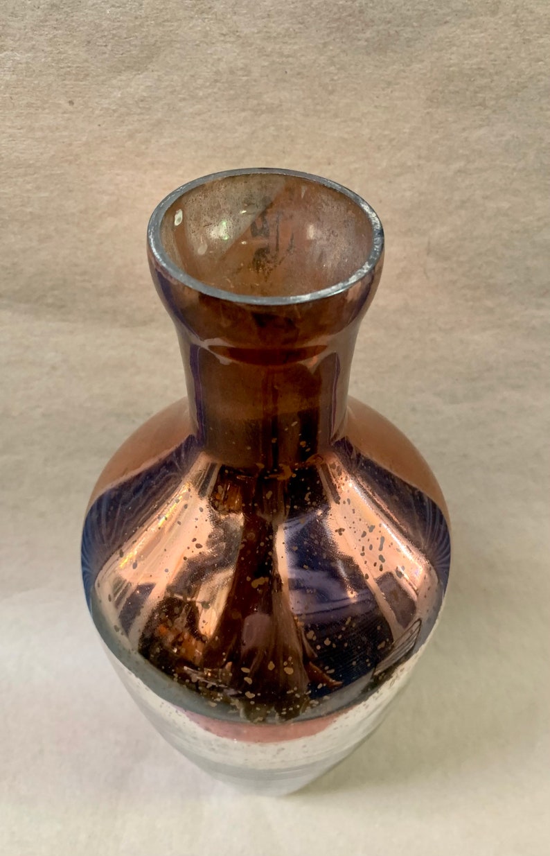 Mercury Glass Vase 16 Two Tone Decorative Mercury Vase Etsy