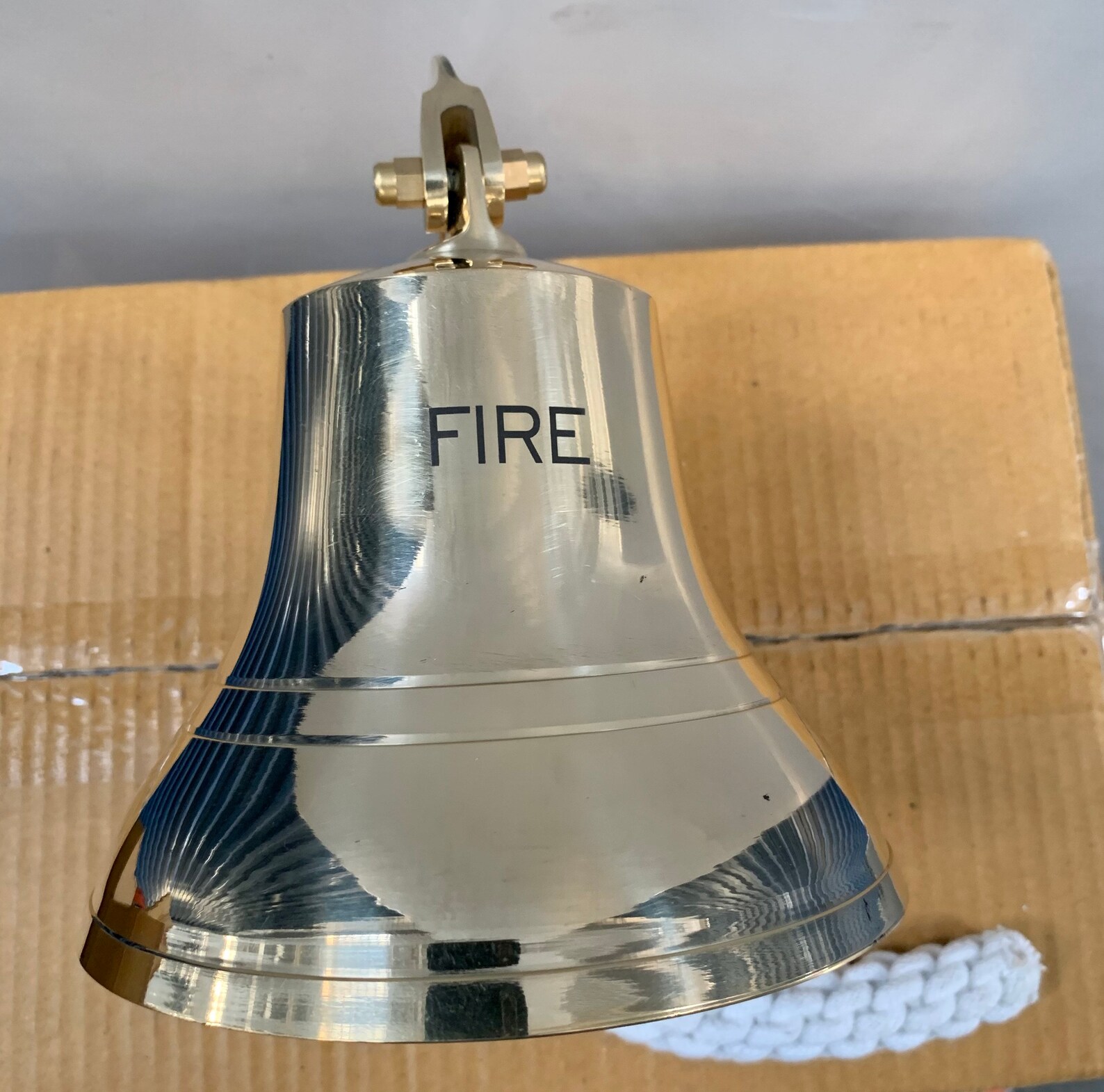 Brass Fire Bell 7.5H Fire Bell With Handmade Lanyard Nautical Etsy