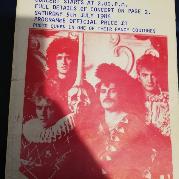 Scarce Queen Slane Castle Programme 1986