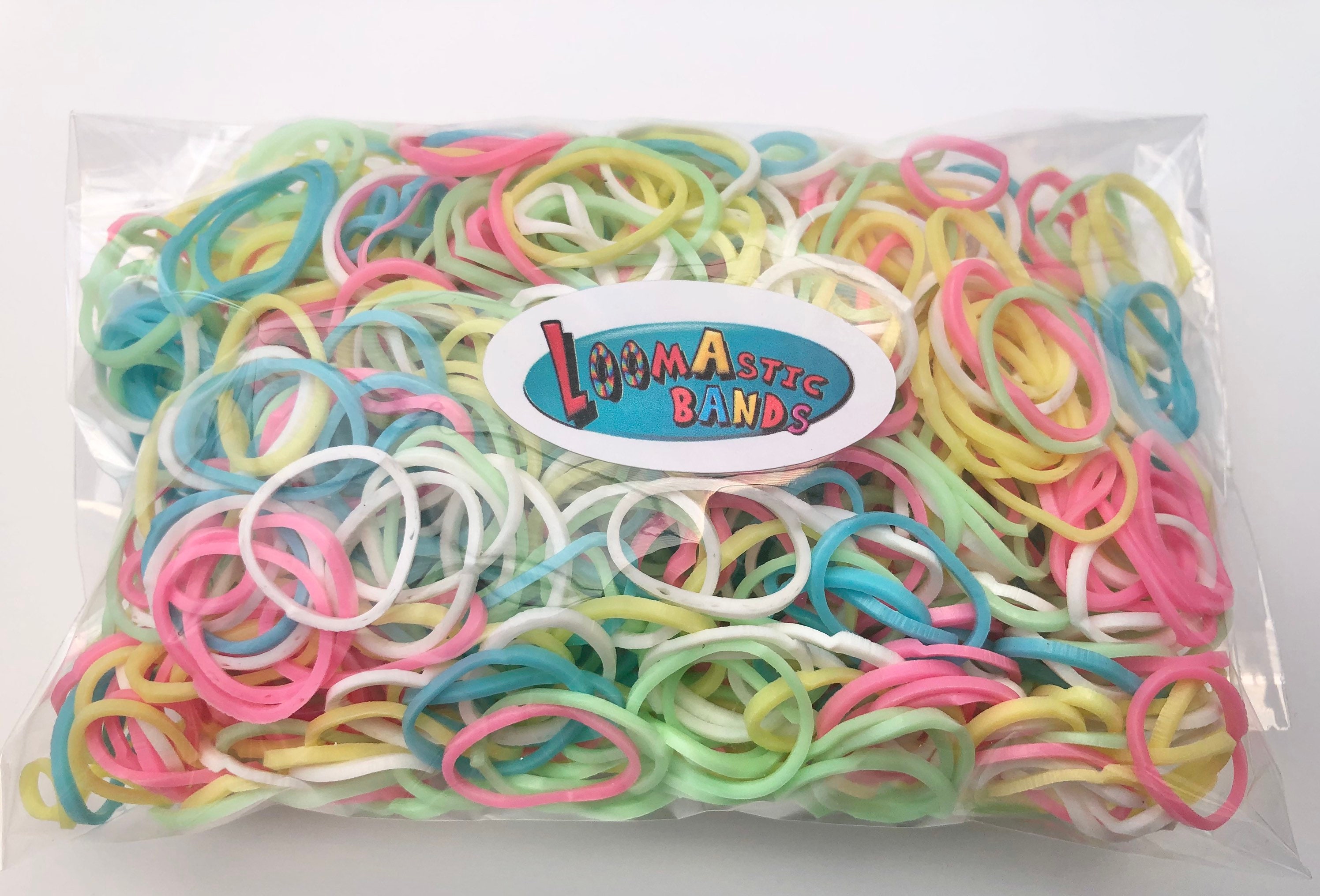 600 Loomastic Bands Pastel Mix Loom Bands/12 Clips/hook Etsy UK