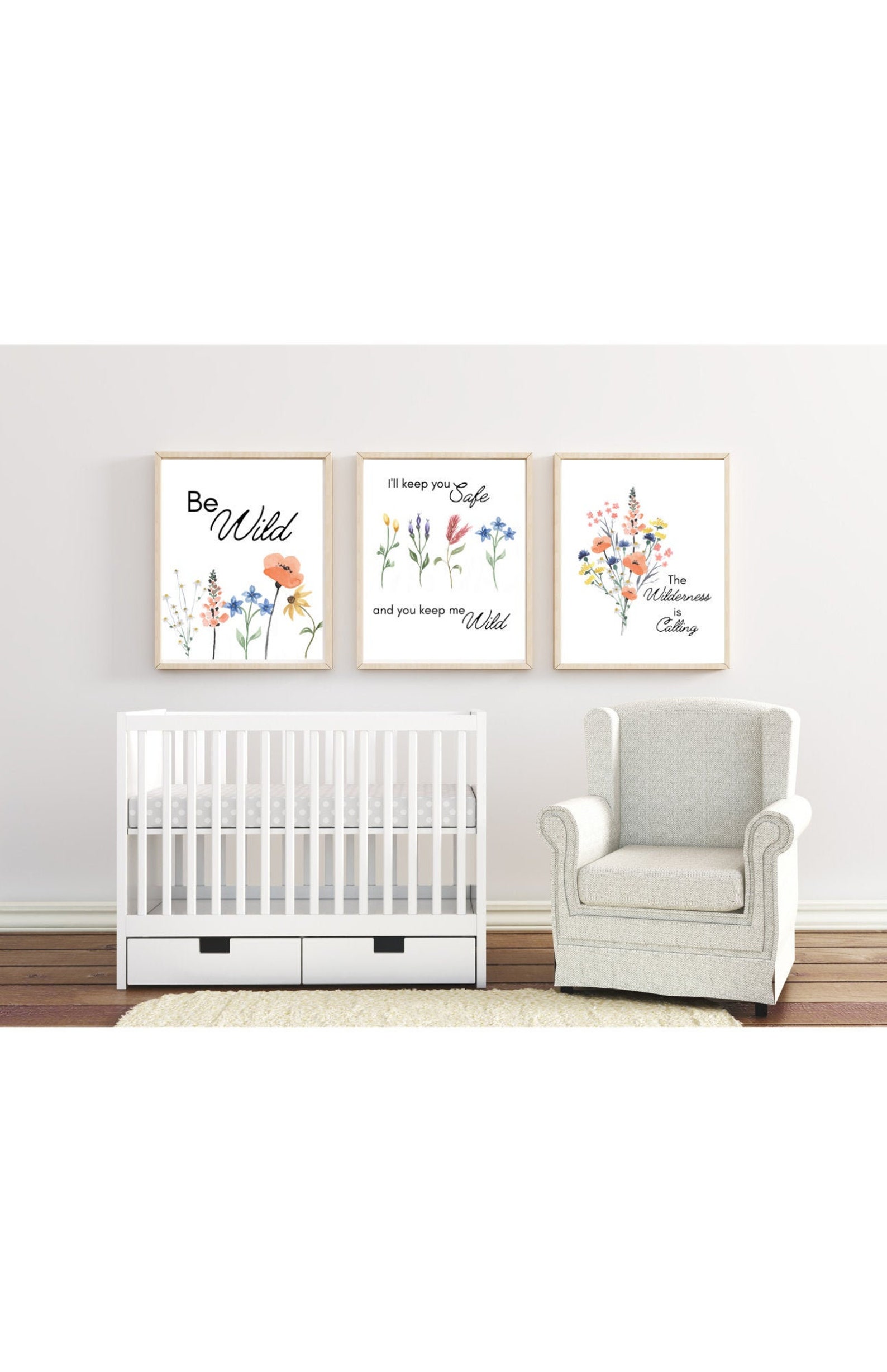 Wildflower Nursery Wall Art Etsy