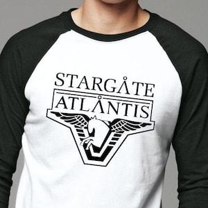Atlantis T-Shirt Long Sleeve Baseball Reglan Shirt Vintage SG1 Stargate Command SGC Universe SciFi Science fiction Origins