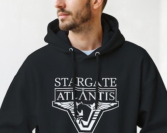 Atlantis Hoodie Pullover Vintage SG1 Sweatshirt SG Universe SGU Hoody SGC Continuum United State Cheyenne Mountain Complex