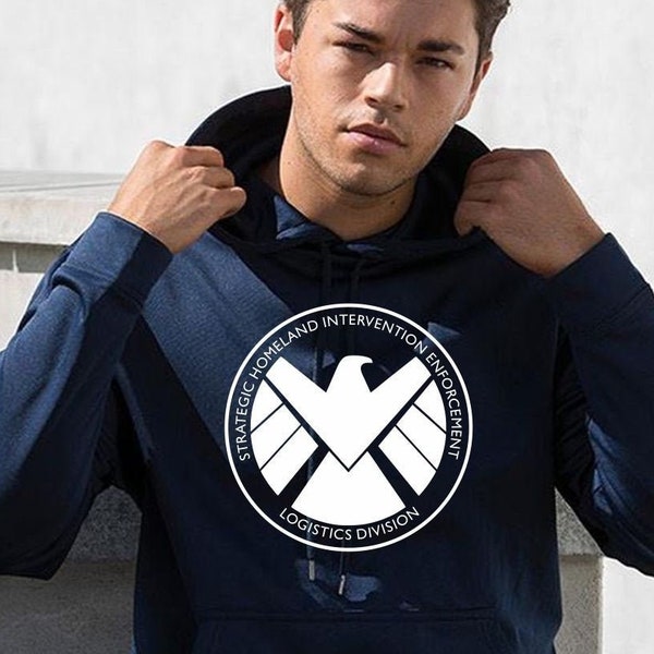 SHIELD S.H.I.E.L.D. Hoodie Hooded Sweatshirt Pullover Hood Marvel Agents of Shield Captain America Thor Iron Man Sweater Black Panther Hero