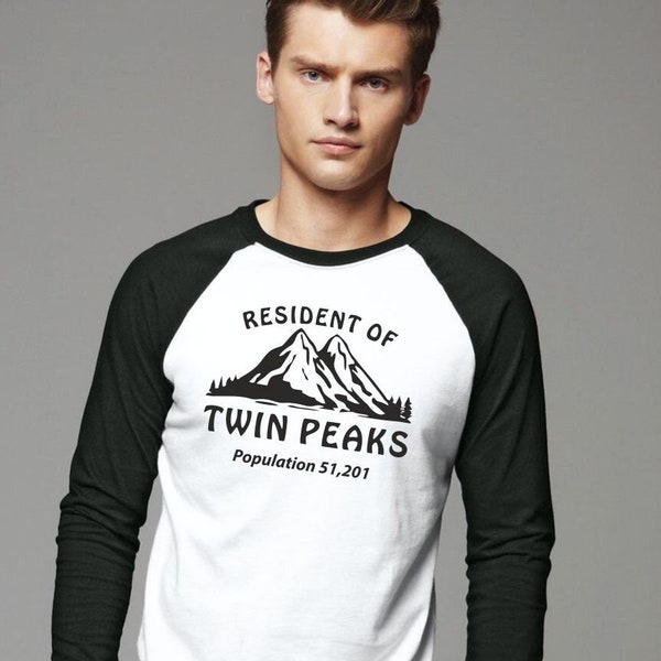 Twin Peaks Inspired T-Shirt Long Sleeve Baseball Reglan Shirt Vintage Retro Black Lodge Red Room David Lynch TV Resident Of Twin Peak