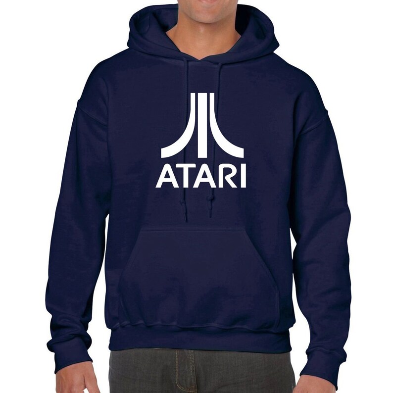Atari Hoodie Vintage Geek Retro Gamer Pullover Printed Arcade Etsy UK