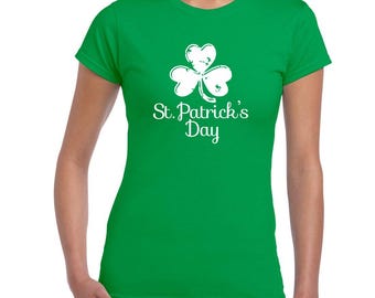 T-shirt Saint-Patrick Femme - Trèfle Porte-Bonheur, Chemise Irlandaise Verte Humoristique