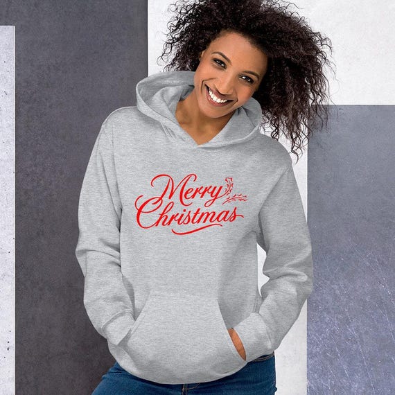 Merry Christmas Hoodie Unisex Xmas Sweatshirt Santa Claus Holiday Jumper Cozy Christmas Gift for Him or Her