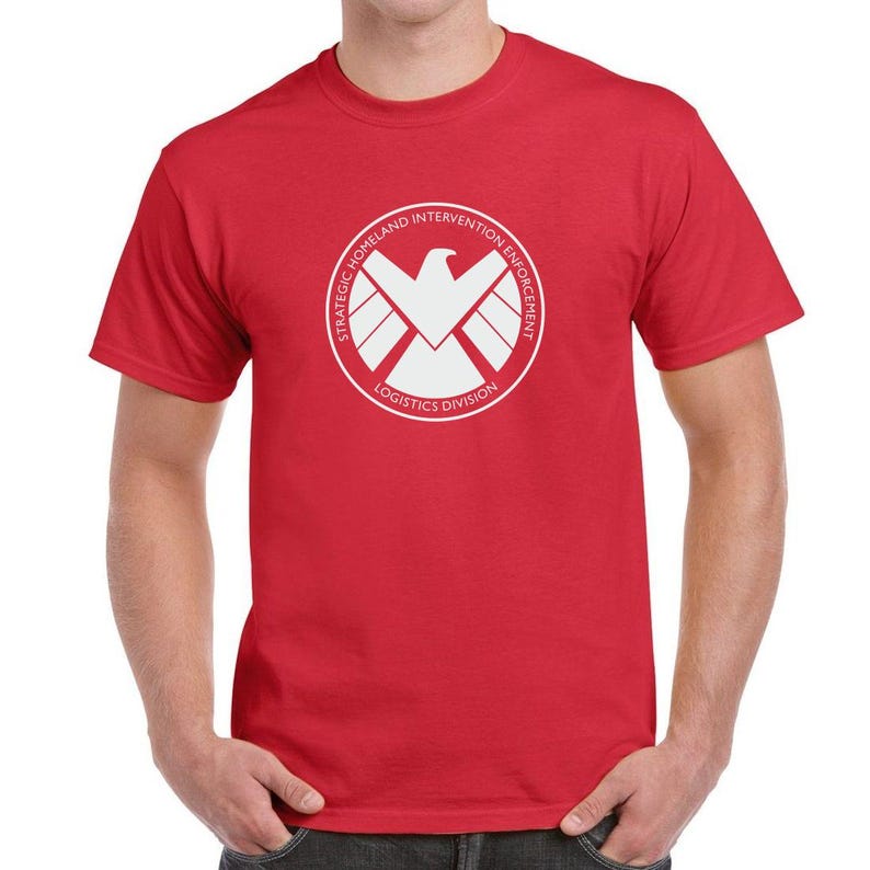 SHIELD S.H.I.E.L.D. Hoodie Hooded Sweatshirt Pullover Hood Marvel Agents of Shield Captain America Thor Iron Man Sweater Black Panther Hero Red T-Shirt
