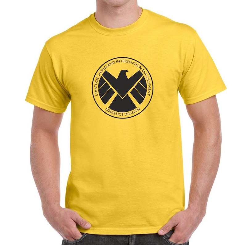 SHIELD S.H.I.E.L.D. Hoodie Hooded Sweatshirt Pullover Hood Marvel Agents of Shield Captain America Thor Iron Man Sweater Black Panther Hero Yellow T-Shirt