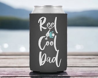 Reel Cool Dad Can Coolie, Fishing Can Cooler, Can Sleeve, Father's Day, Dad Gift, Christmas Gift For Dad, Fisherman Dad, Stepdad Gift