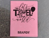 One Passport Holder, Passport Cover, Let 39 s Travel The World Passport Holder, Travel ID Holder, Leatherette Passport Wallet, Gift For Her