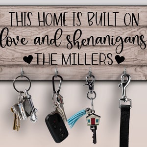 Personalized Key Ring Holder, Family Key Holder, Home Key Rack, Couples Key Hanger, Housewarming Gift, Wall Mount Key Holder, Custom Key