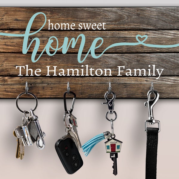 Personalized Key Ring Holder, Family Key Holder, Home Key Rack, Couples Key Hanger, Housewarming Gift, Wall Mount Key Holder, Custom Key