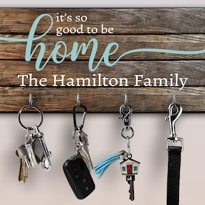 Personalized Key Ring Holder, Family Key Holder, Home Key Rack, Couples Key Hanger, Housewarming Gift, Wall Mount Key Holder, Custom Key