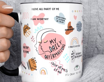 Self Love Cup Coffee Mug, Positive  Daily Affirmations, Sweet Cute Coffee Mug, Christmas Gift For Mom, Birthday Gift For Mom, Mother's Day