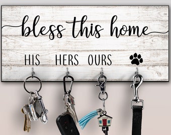 Personalized Key Ring Holder, Family Key Holder, Home Key Rack