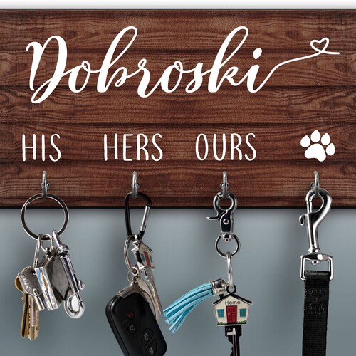Personalized Key Ring Holder Key Holder His Hers Ours Dog Etsy