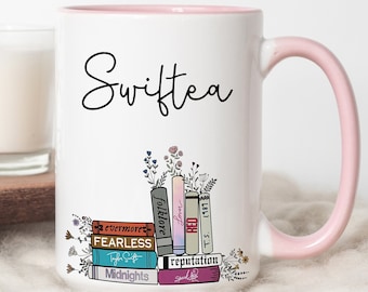 Swiftea Swiftie Book Album Mug, Taylor 1989 Red Mug, Gift For Her, Funny Coffee Mug, Birthday Evermore, Christmas Gift, Friend Gift Folklore